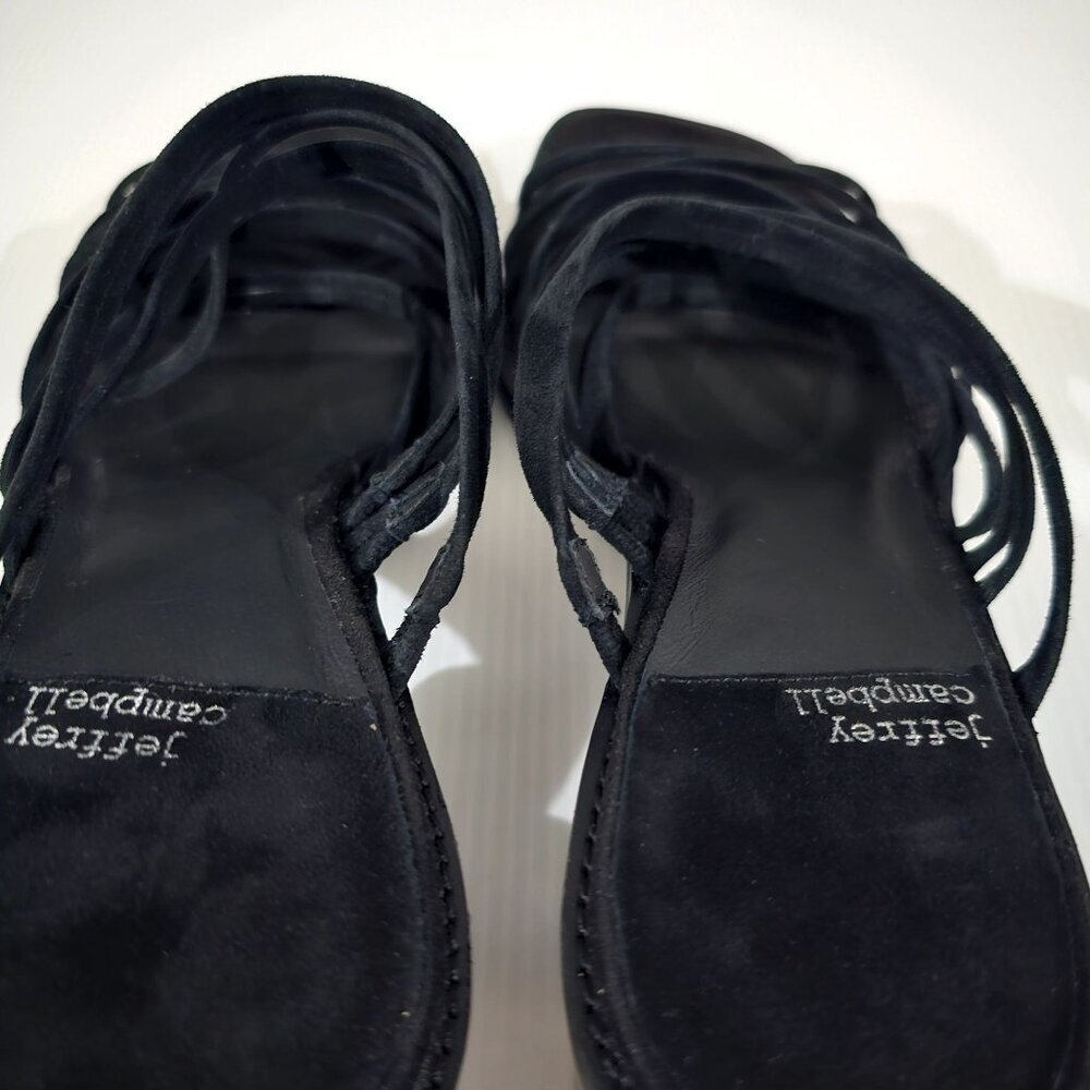 Jeffrey Campbell Intertwine Slide Sandal Womens 11 Black Suede Block Heel - Picture 9 of 12